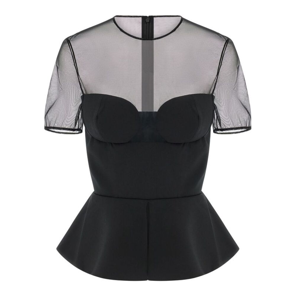 Nensi Dojaka Black Virgin Wool Tank Women's Tops